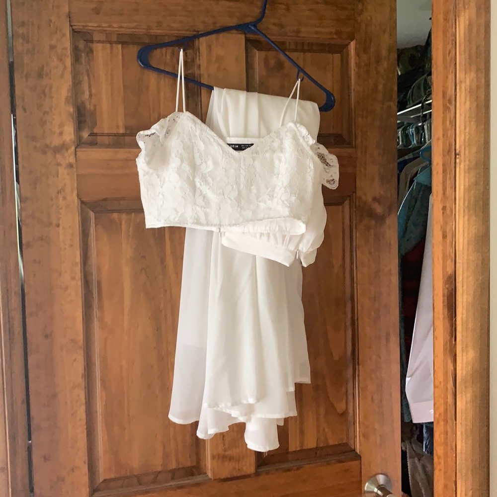 White SHEIN 2 piece maxi dress.